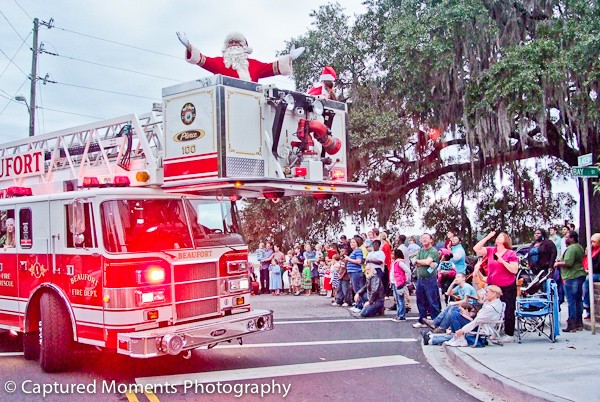 Santa invades downtown in style at the annual Beaufort Christmas Parade on December 3rd. Photo courtesy Eric R. Smith